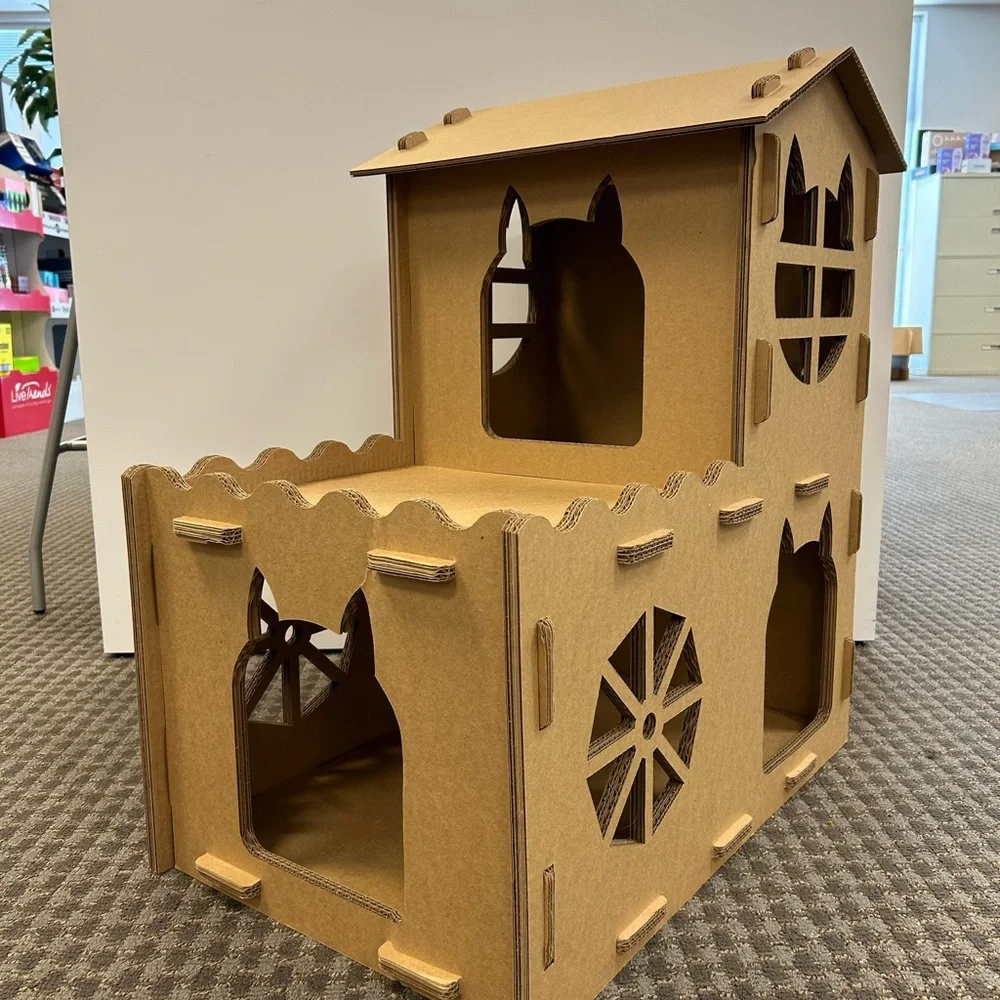 Custom Corrugated Cat House - Farmhouse Playground